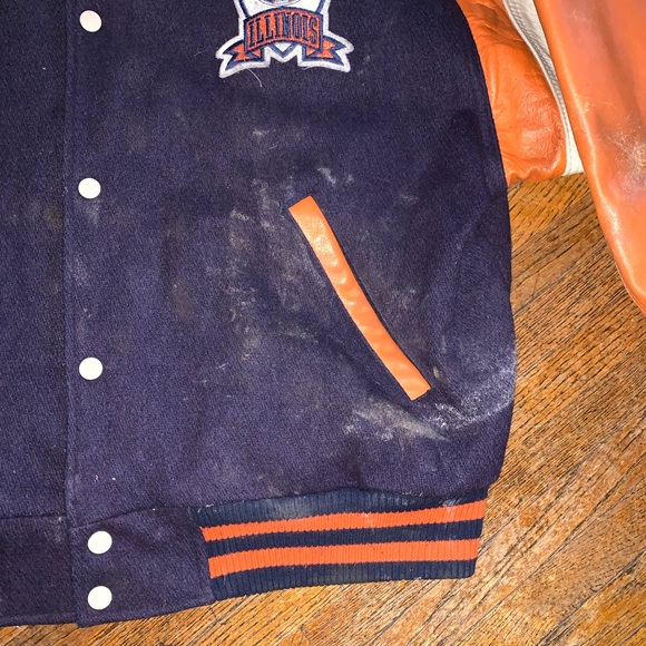 Vintage 80s Illinois Wool Varsity Jacket - Picture 7 of 11